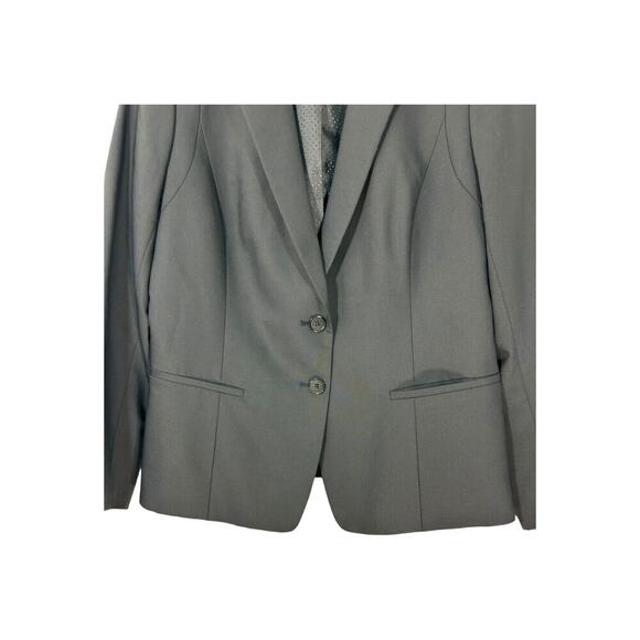 Ann Taylor Blazer Size 8 Black Wool Blend Two Button Notch Long Sleeve Career - Picture 3 of 15